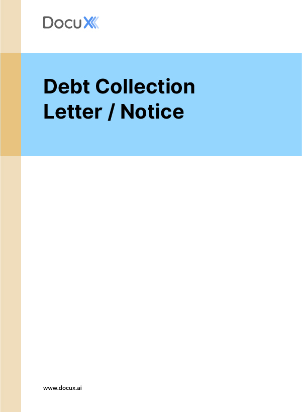 Debt Collection Letter / Notice