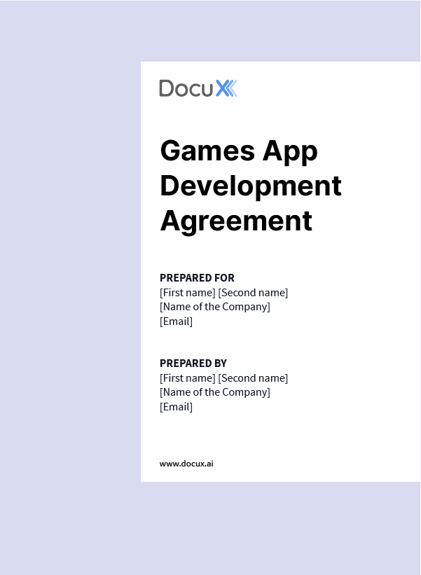 Games App Development Agreement
