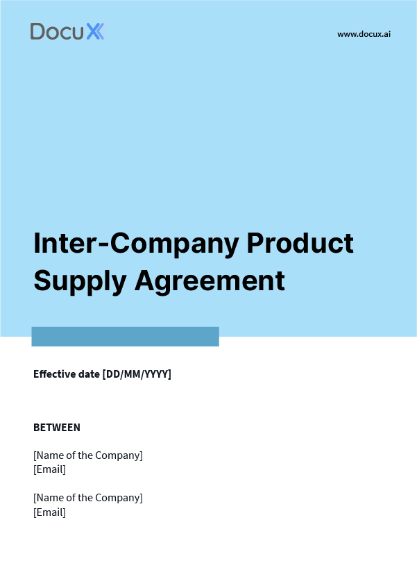 Inter-Company Product Supply Agreement