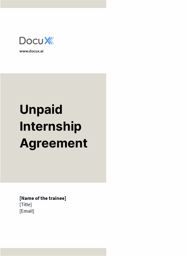 Internship Appointment Letter (Unpaid)