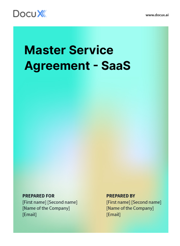 Master Service Agreement - SaaS