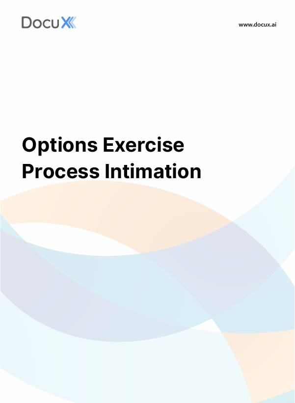 Options Exercise Process Intimation